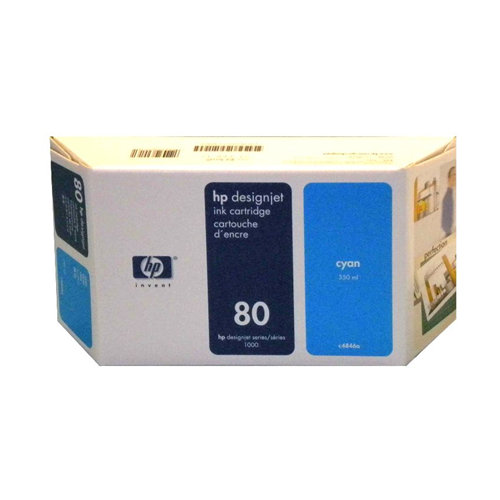 HP 80 Cyan Ink Cartridge, 350ml, WW
