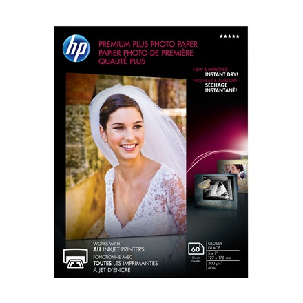 CR669A HP PREMIUM PHOTO PAPER HIGLOSS 5x7 60 SHEETS