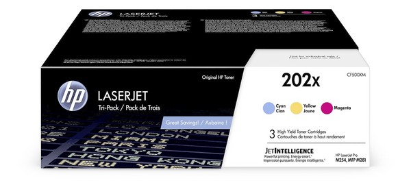 HP 202X CYM Original LJ Toner Cartridges
