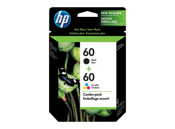HP 60 Tri-clr/Blk Ink Crtg Combo 2-Pack