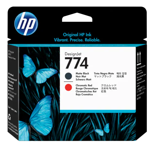 HP 774 Mte Bk/Chrmtc Red Printhead