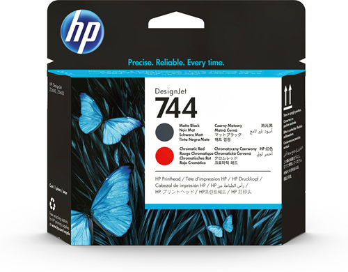 HP 744 Mat Blk and Chrmtc Red Printhead
