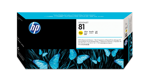 HP 81 Yellow Dye Printhead and Cleaner