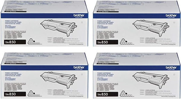 Brother Genuine (TN850) High Yield Black Toner Cartridge 4-Pack