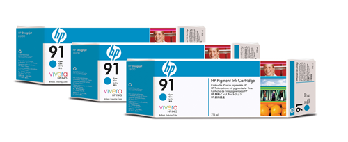 HP 91 Cyan 3 Pack Ink Cartridge