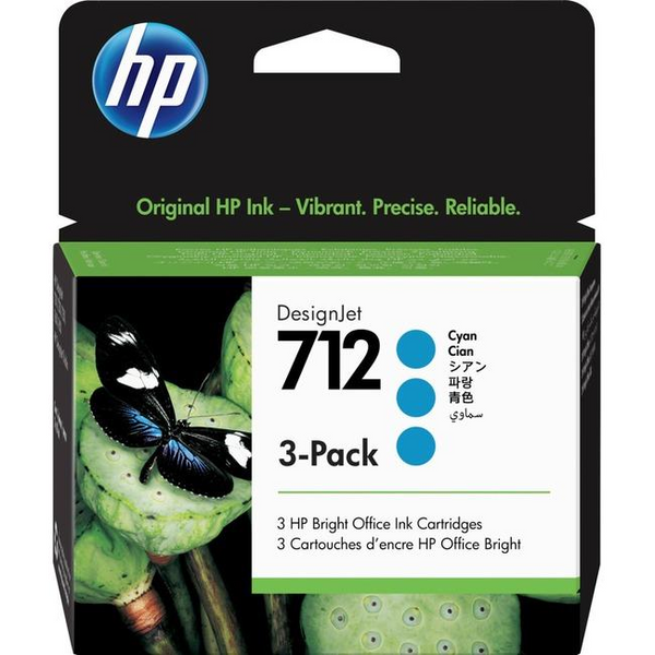 HP 712 Cyan Ink Cartridge 3-Pack