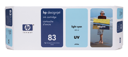 HP No. 83 UV Light Cyan Ink Cartridge