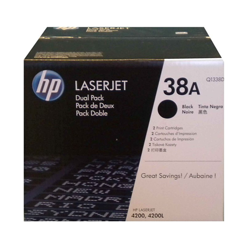 Q1338D HP #38A Dual Pack Black Print Cartridge