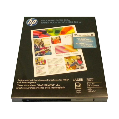 Q6611A HP GLOSSY COLOR LASER BROCHURE PAPER 150 SHEETS HEAVY