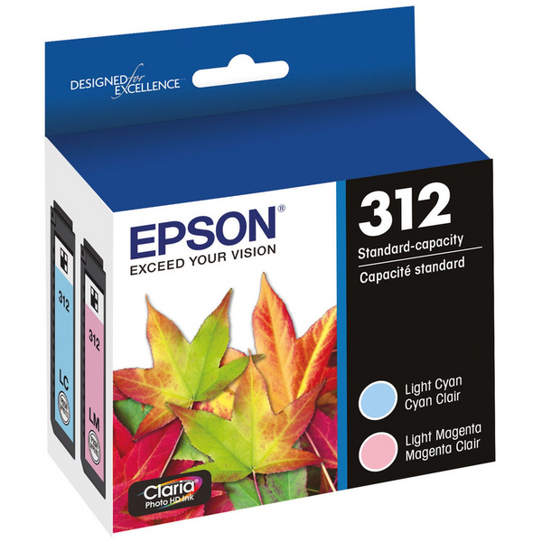 Epson 312 Light Cyan/Light Magenta Combo Original Ink Cartridge (T312922-S) 2 Pack