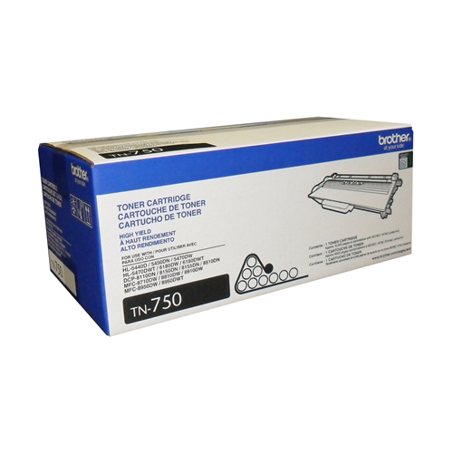 Brother Genuine (TN750) Black High Yield Toner Cartridge