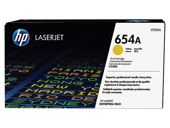 HP 654A Yellow LaserJet Toner Cartridge