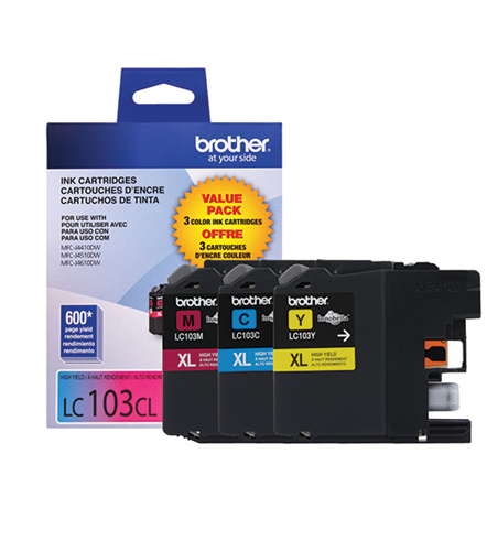 Brother Genuine (LC1033PKS) Cyan, Magenta & Yellow Ink Cartridges 3-Pack