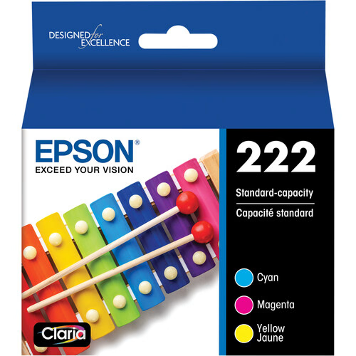 T222520-S Epson T222 Color Combo Ink Cartridges, Standard Ca