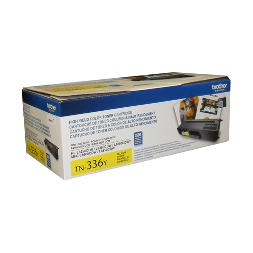 Brother Genuine (TN336Y) Yellow High Yield Toner Cartridge