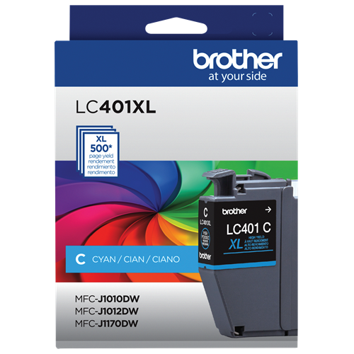 Brother Genuine (LC401XLCS) Cyan High Yield Ink Cartridge
