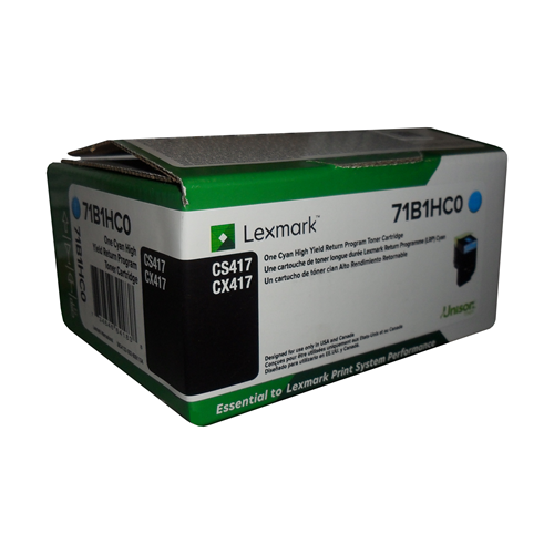 Lexmark CS/X417/517 (71B1HC0) Cyan High Yield Return Program Toner Cartridge