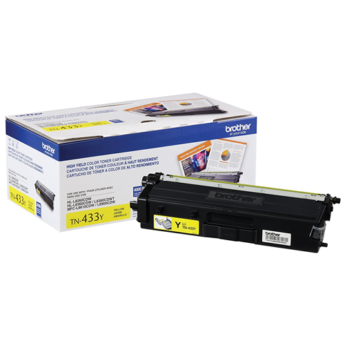 Brother Genuine (TN433Y) Yellow High Yield Toner Cartridge